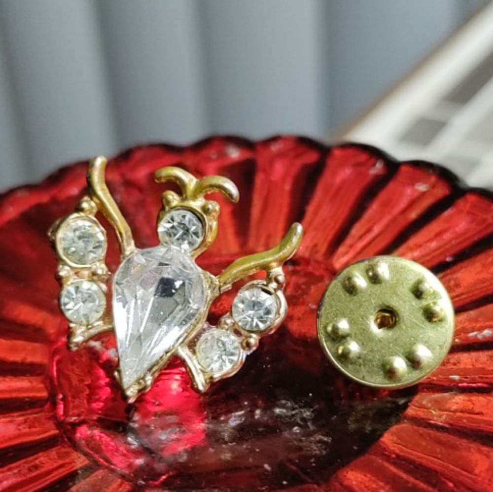 Vintage Diamond Butterfly Lapel pin